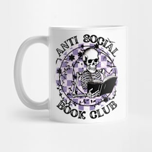 Antisocial Book Club Cute Reader Bookworm Gifts 2024 Mug